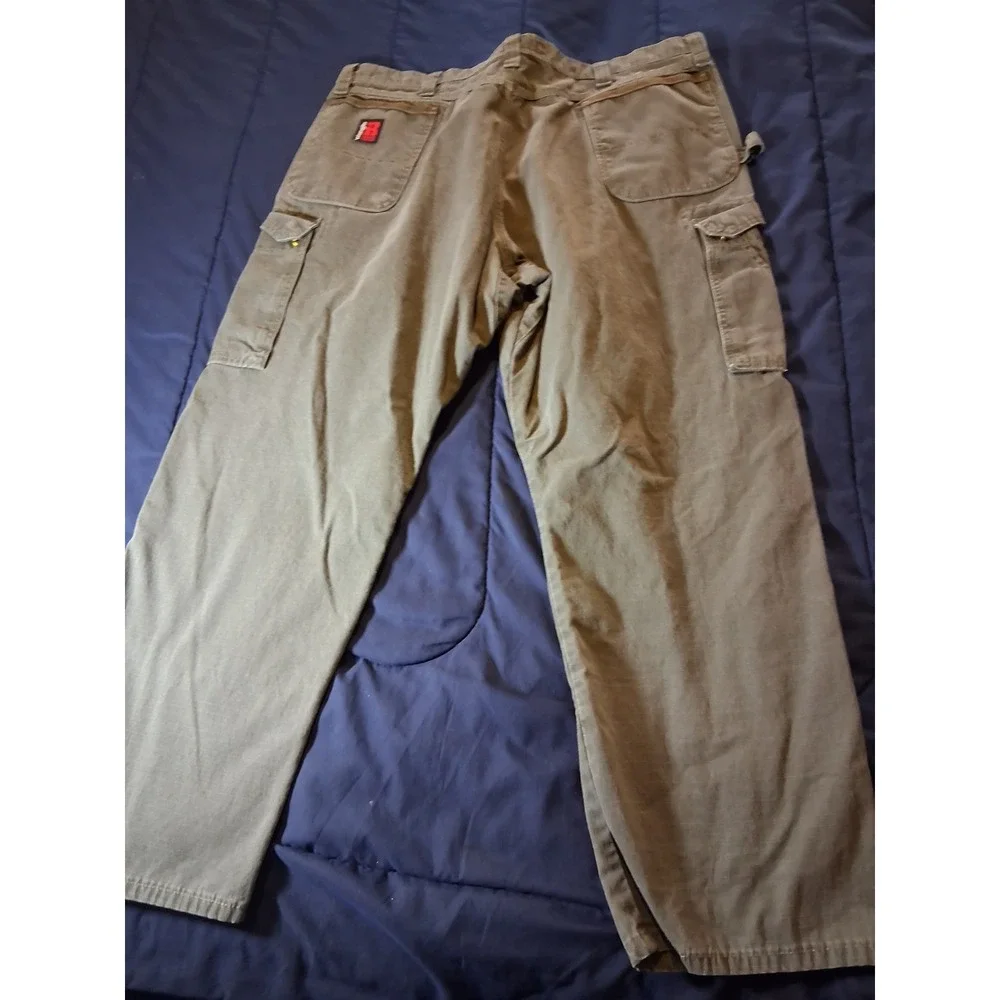 Wrangler Riggs Workwear Ripstop Cargo Pants Double Knee Straigt Men 42x30‎ Gray